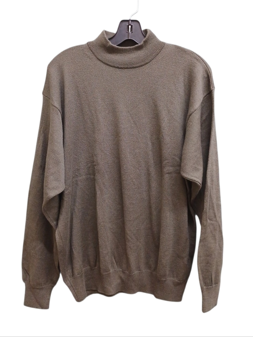 Alan Stuart Wool Blend Dark Olive Green Mockneck Sweater Size Medium